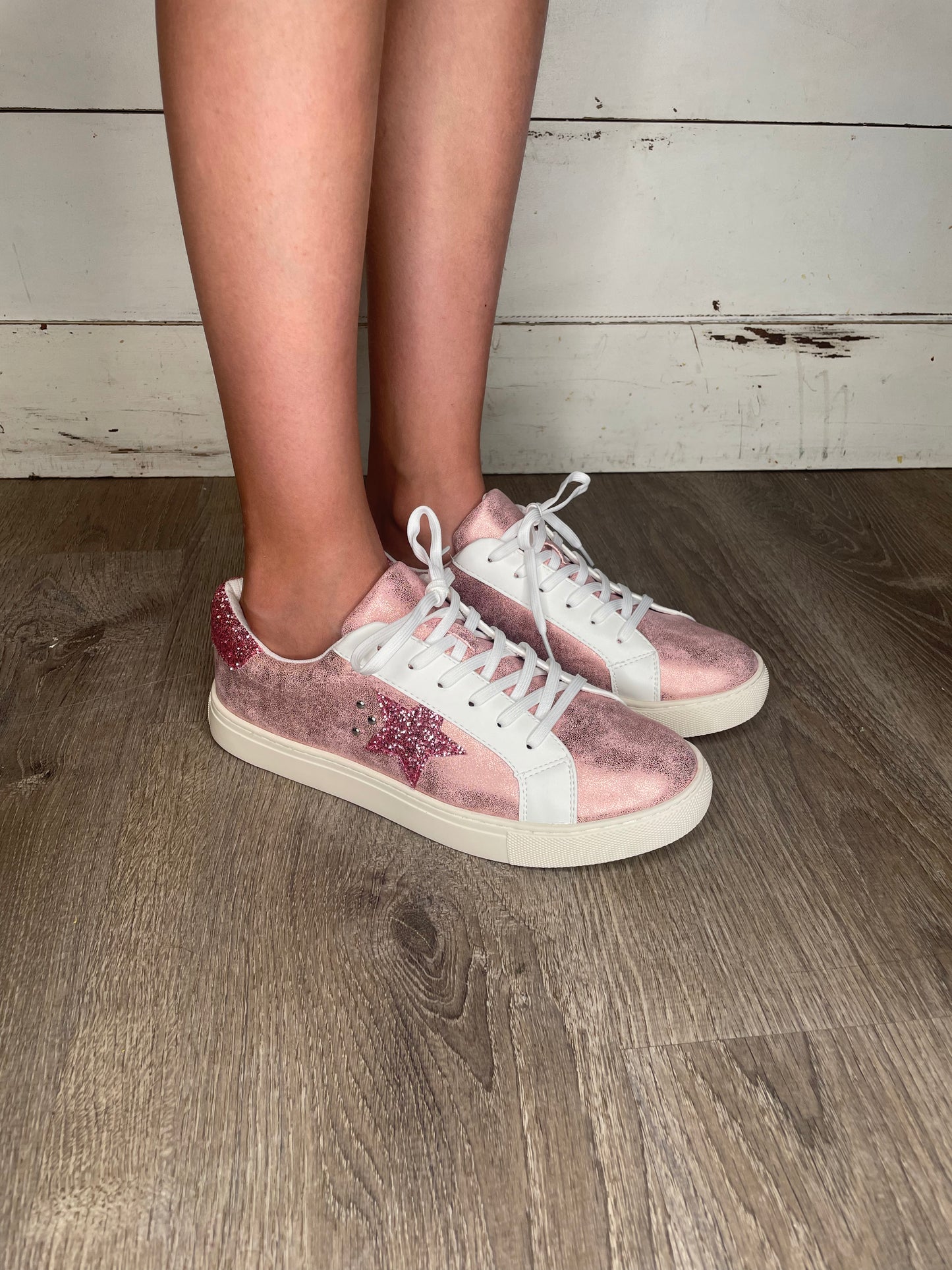 WOMENS PINK METALLIC FOOTWEAR