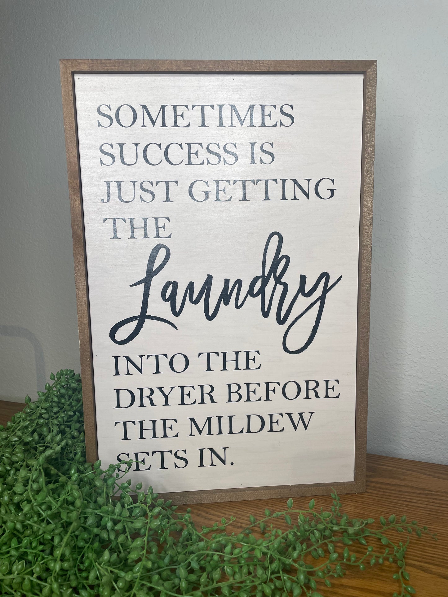WOODEN FRAMED SIGN LAUNDRY