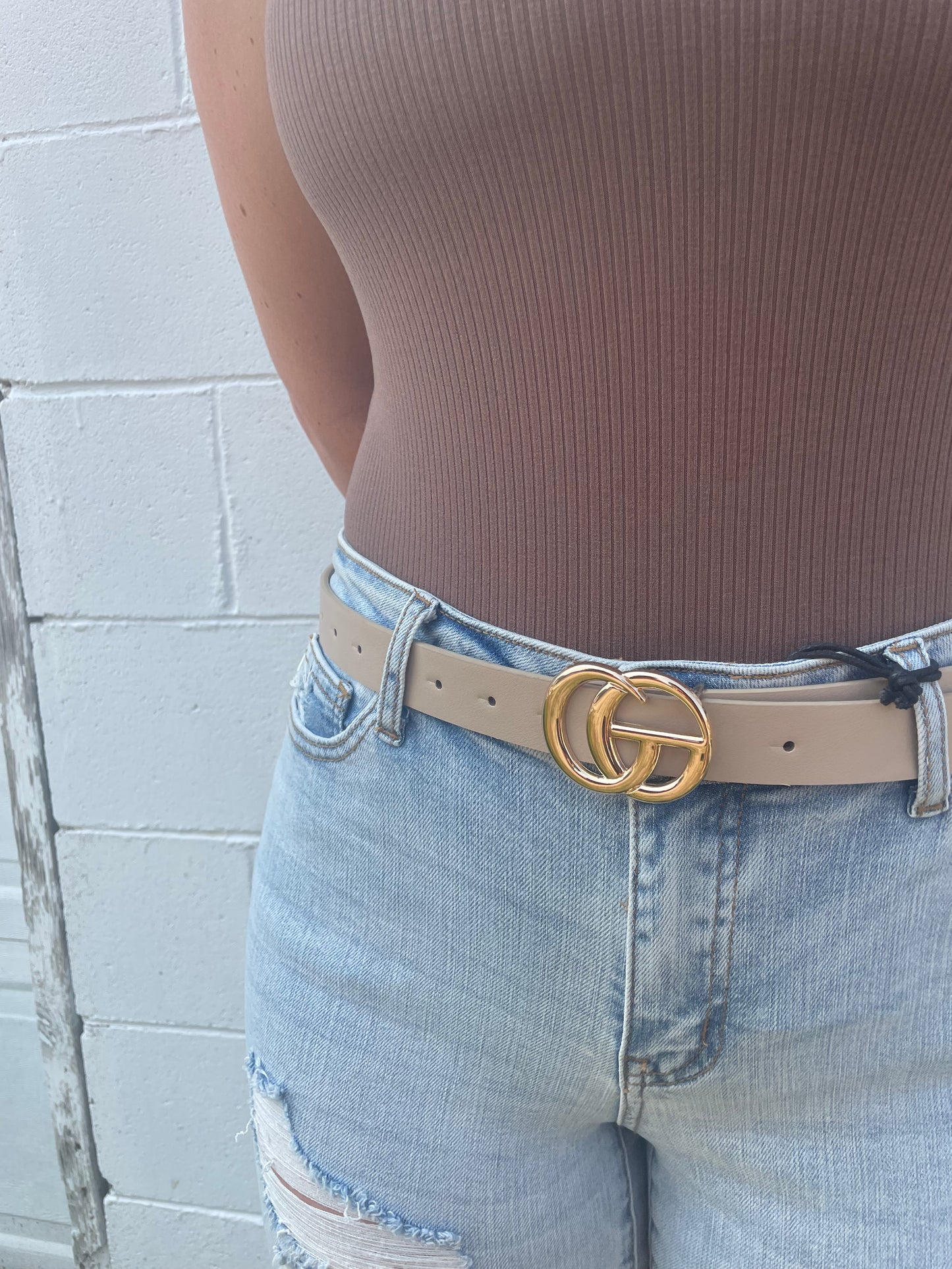 WOMENS BEIGE 1.25" BELT