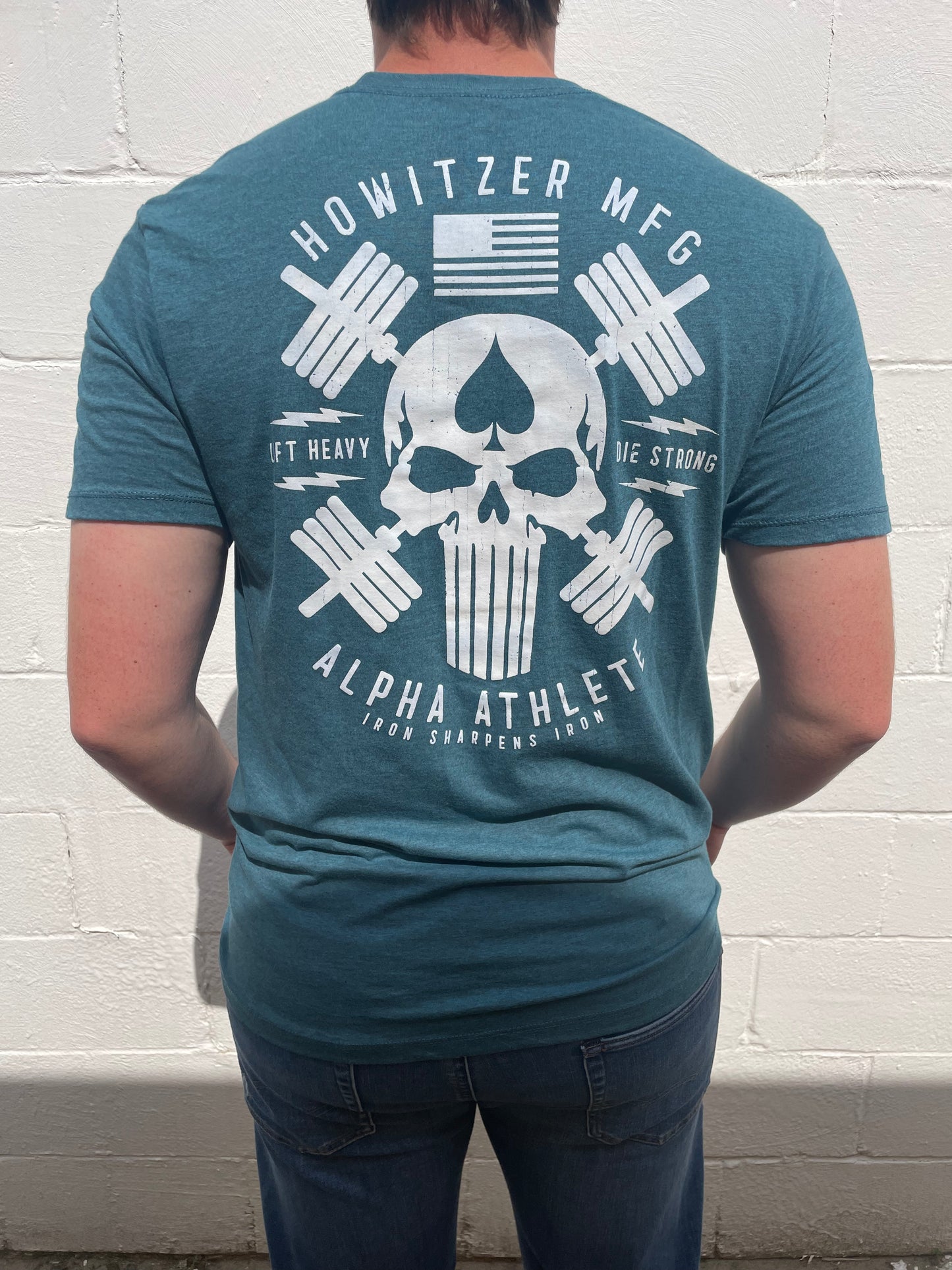 MEN'S TEAL HEATHER GRAPHIC SHORT SLEEVE T-SHIRT
