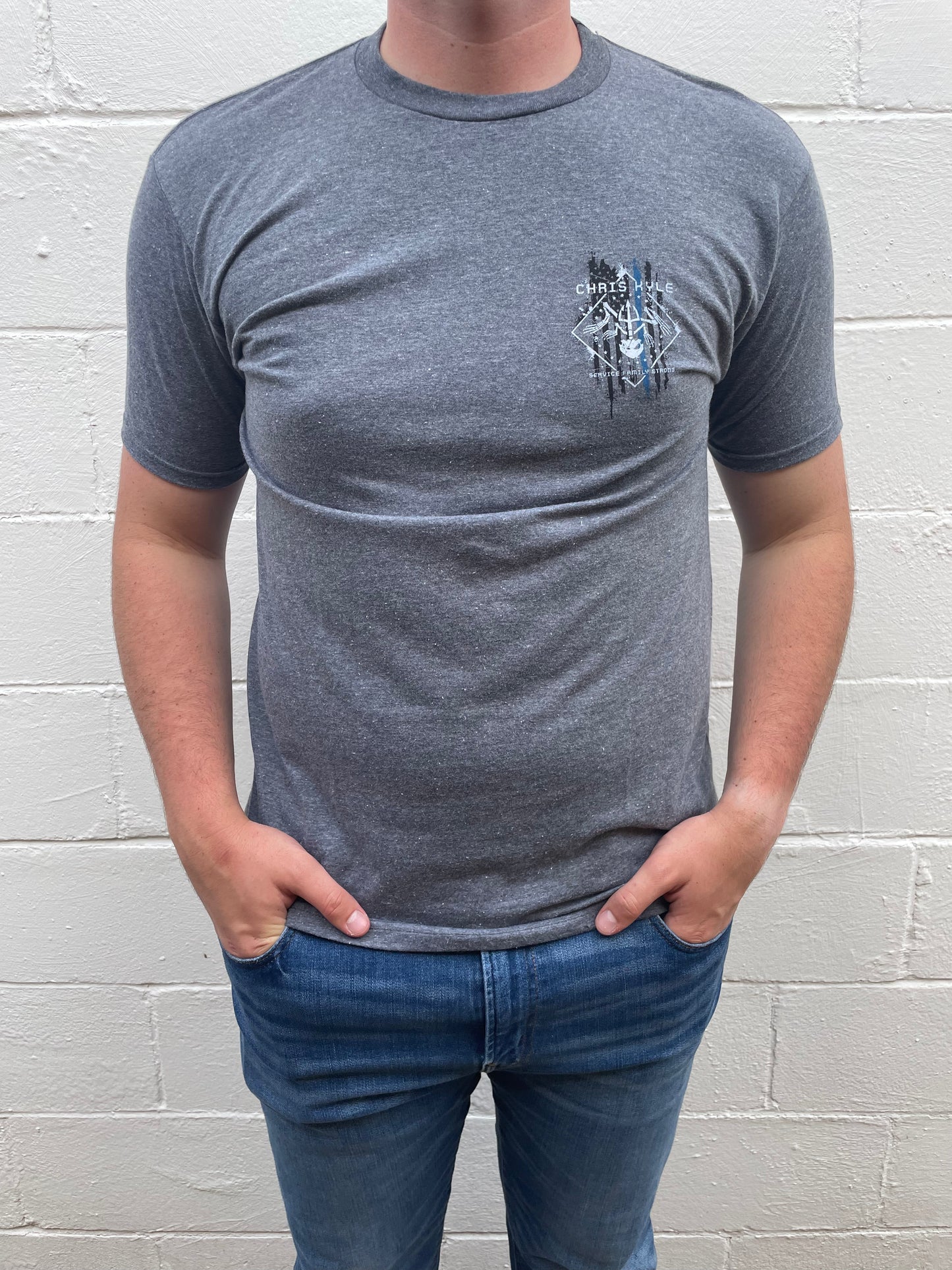 MEN'S MEDIUM GREY GRAPHIC SHORT SLEEVE T-SHIRT