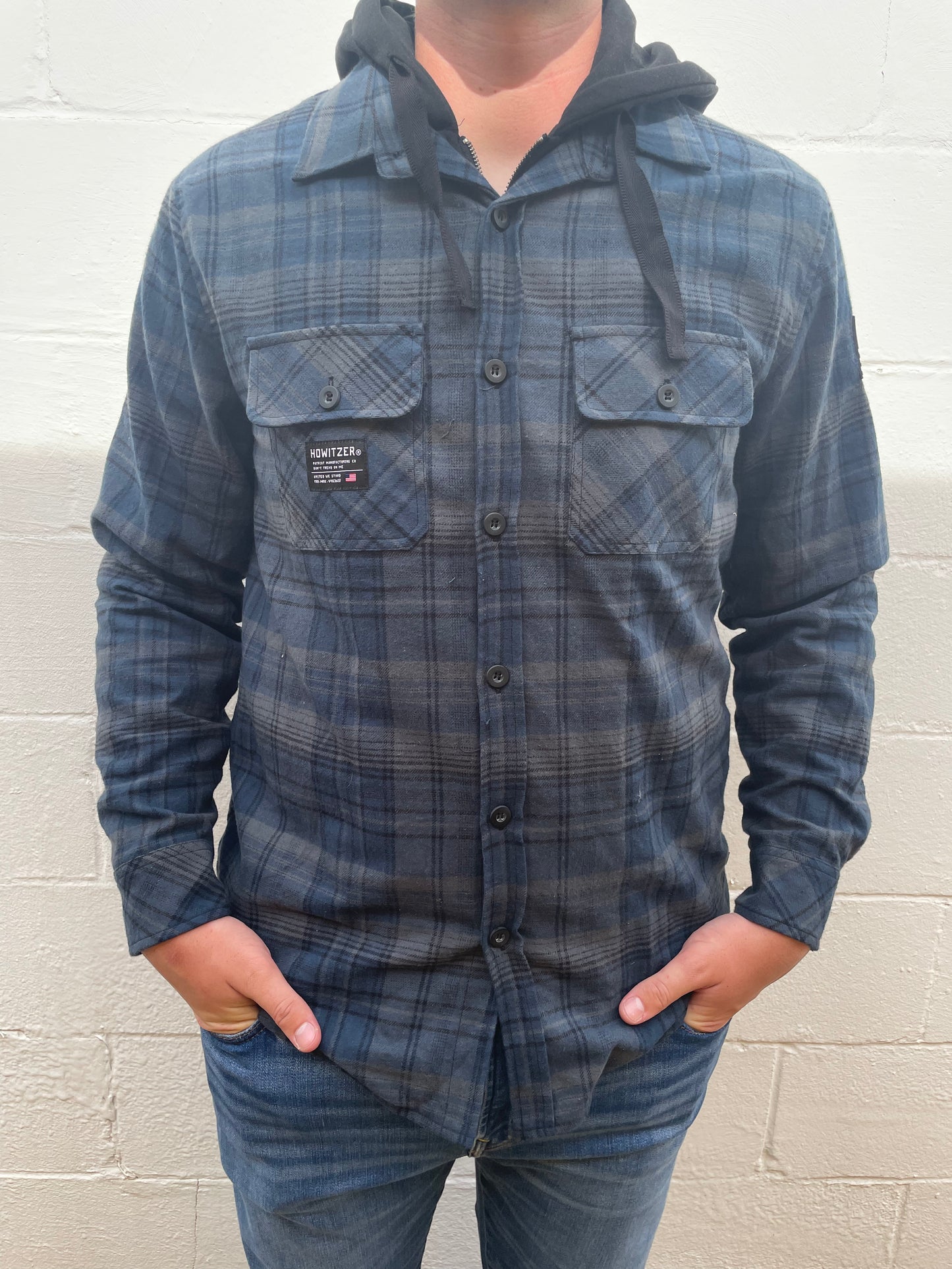 MEN'S PLAID LONG SLEEVE HOODIE