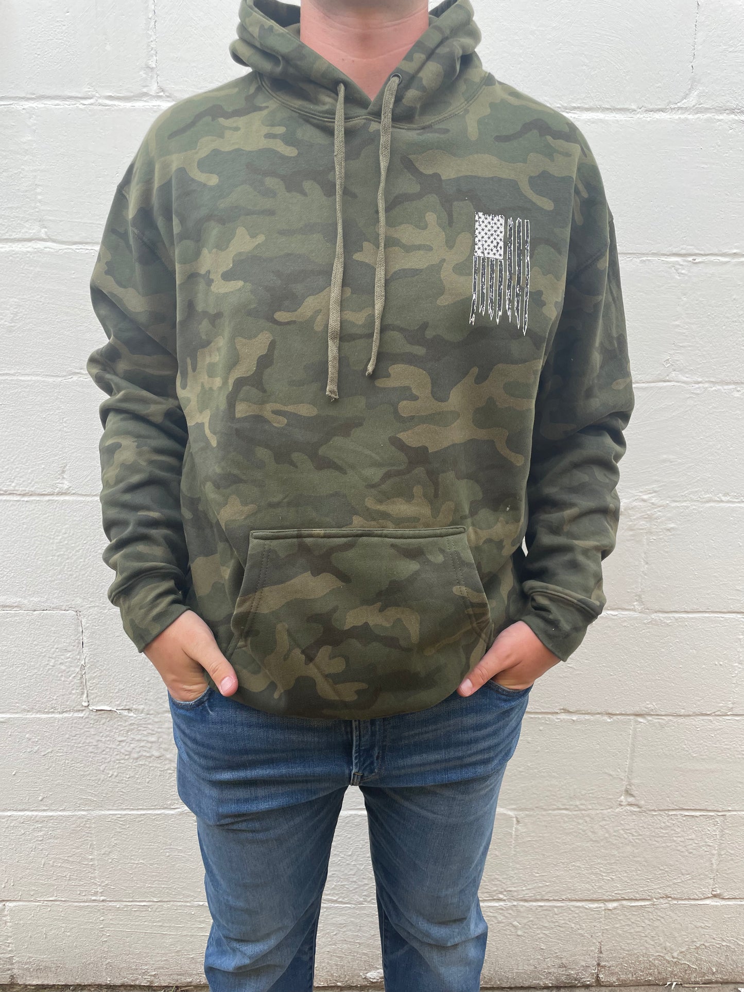 MEN'S GREEN CAMO LONG SLEEVE HOODIE