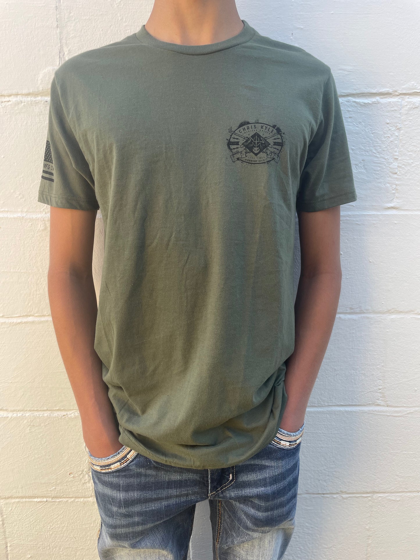 MEN'S OLIVE GRAPHIC SHORT SLEEVE T-SHIRT