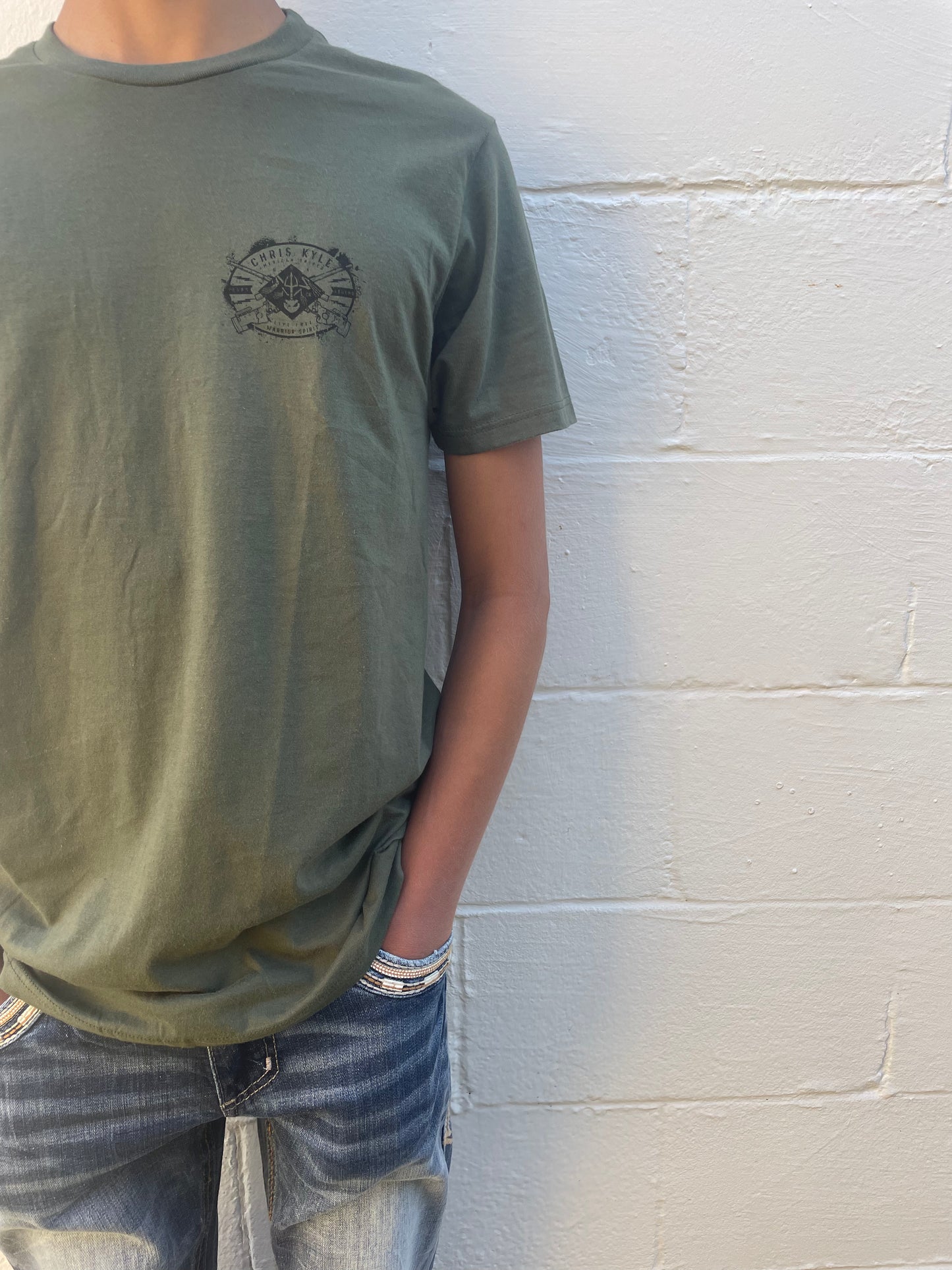 MEN'S OLIVE GRAPHIC SHORT SLEEVE T-SHIRT