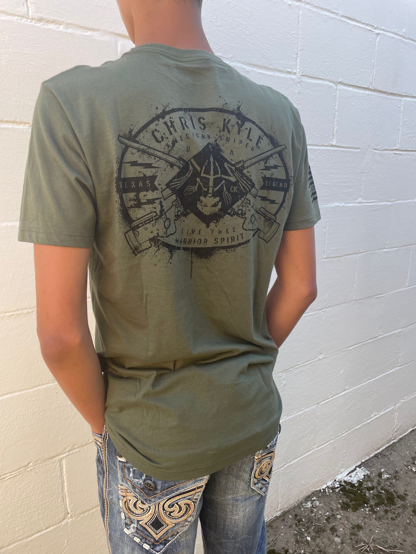 MEN'S OLIVE GRAPHIC SHORT SLEEVE T-SHIRT