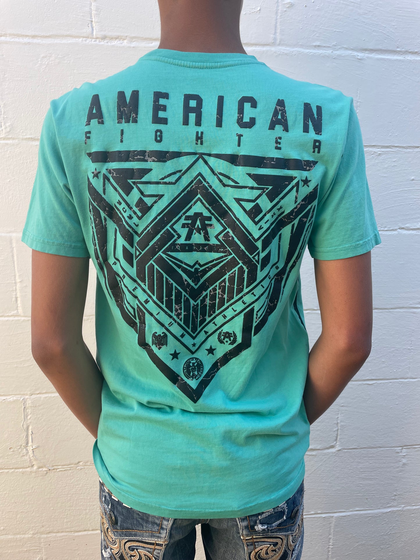 MEN'S TEAL GRAPHIC SHORT SLEEVE T-SHIRT