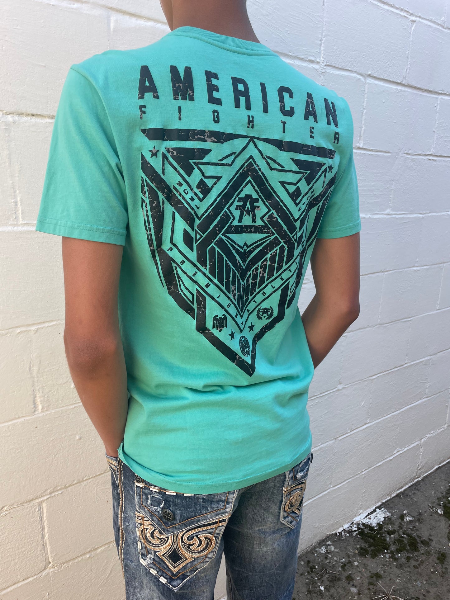 MEN'S TEAL GRAPHIC SHORT SLEEVE T-SHIRT