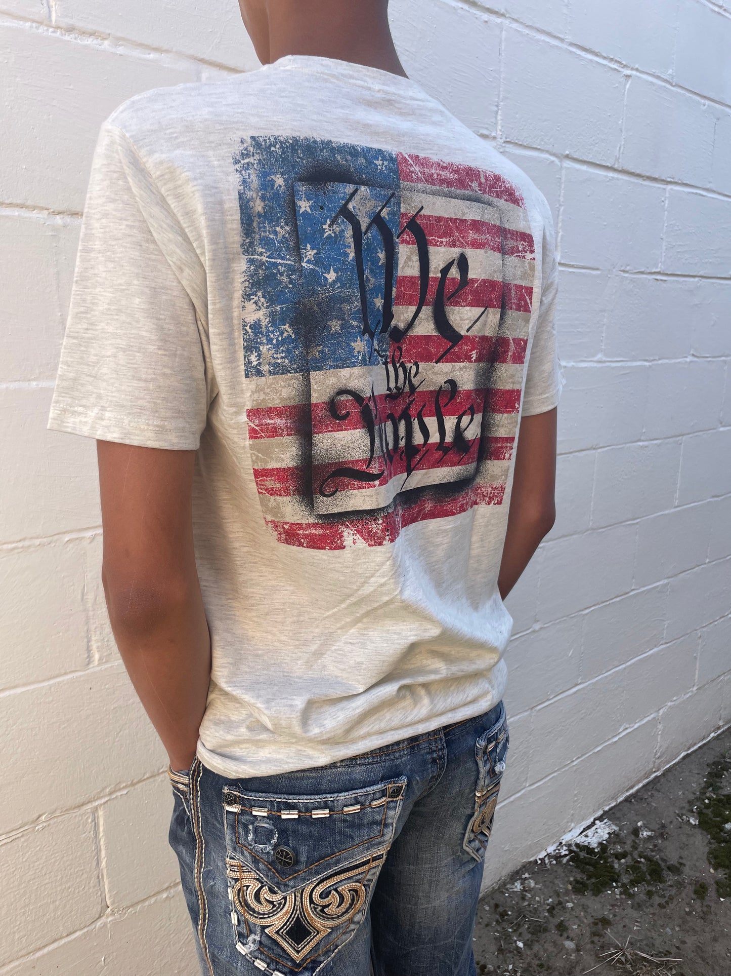 MEN'S LIGHT GREY GRAPHIC SHORT SLEEVE T-SHIRT