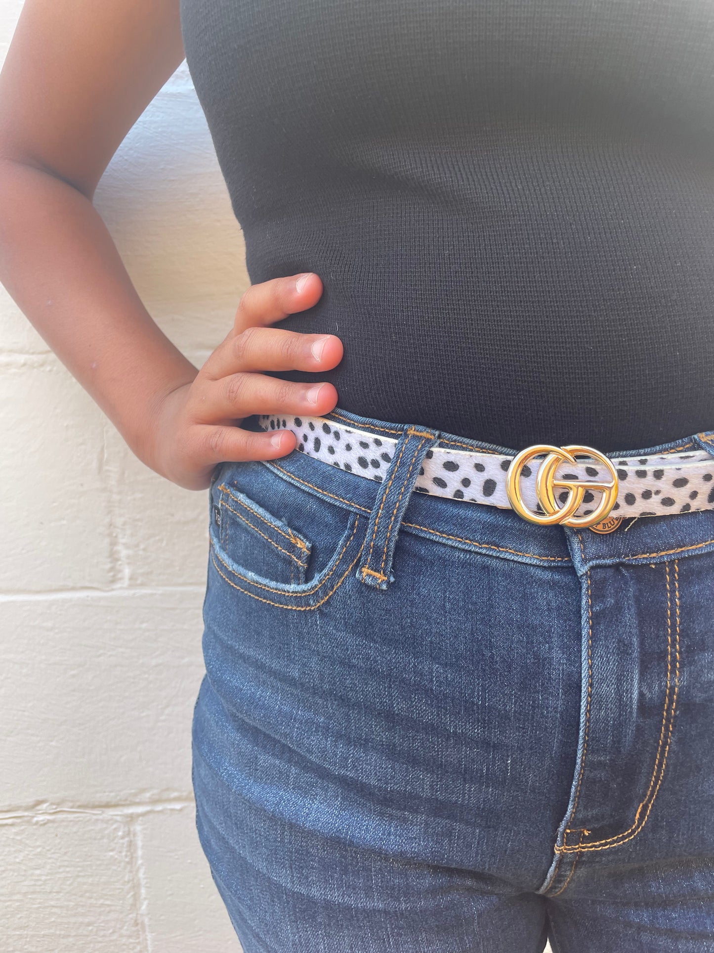 WOMENS SUEDE LEOPARD 3/4" BELT