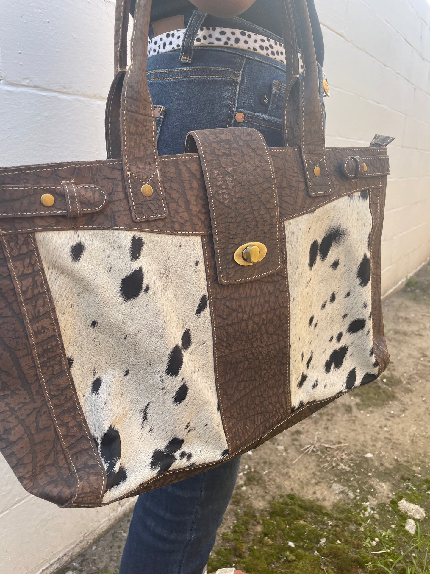 VARIANCE LEATHER & HAIRON BAG