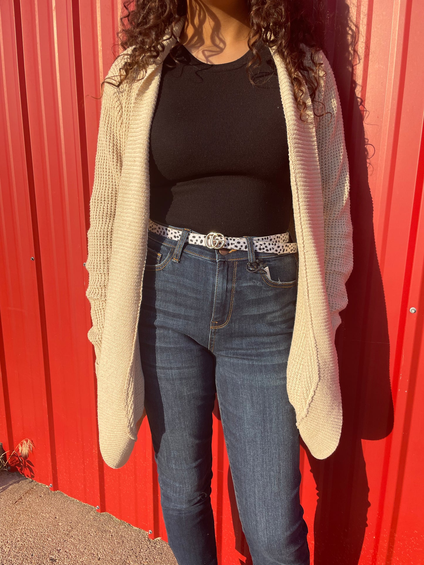 WOMENS TAN CARDIGAN SWEATER