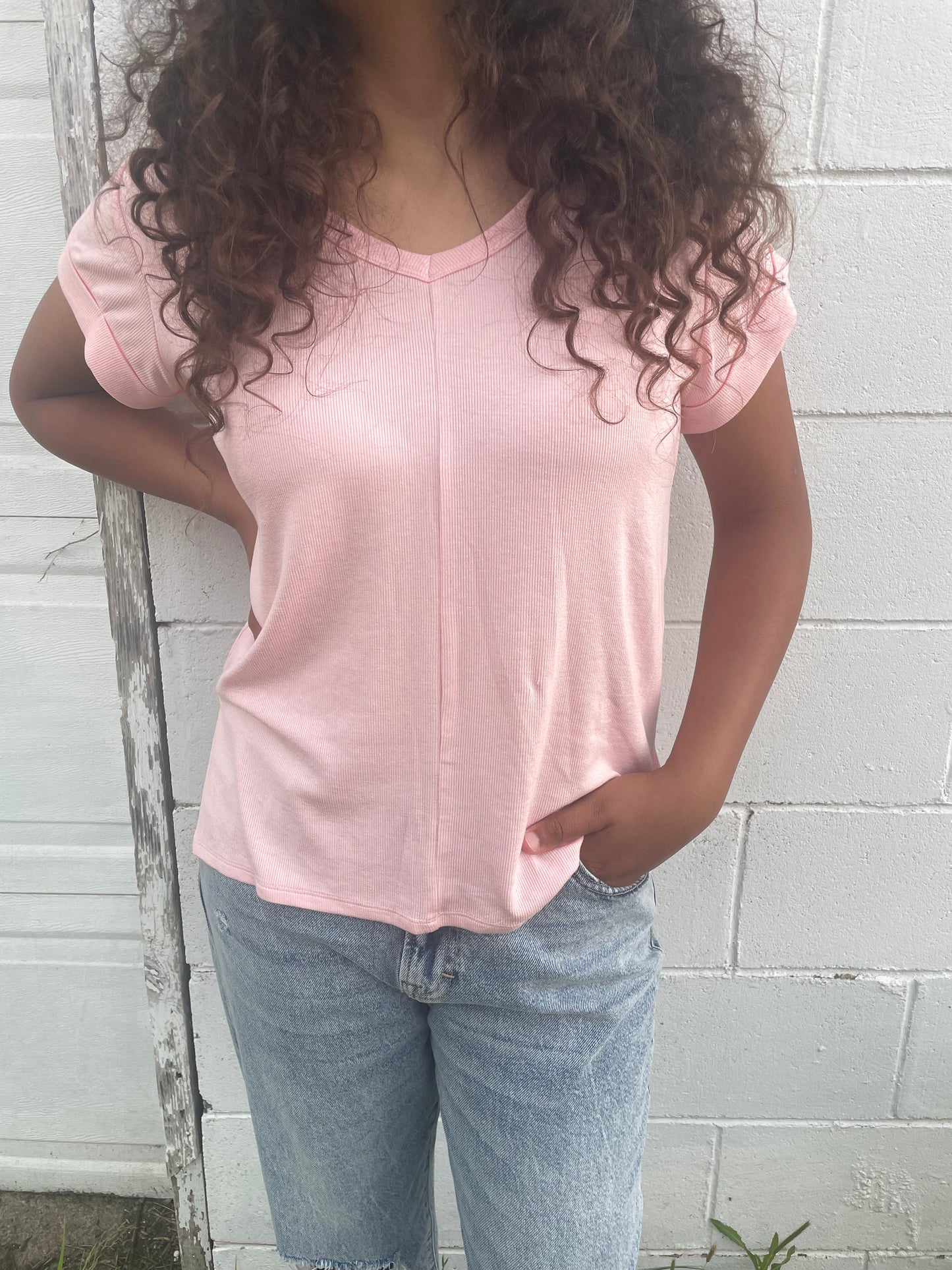 WOMENS PINK SHORT SLEEVE TOP