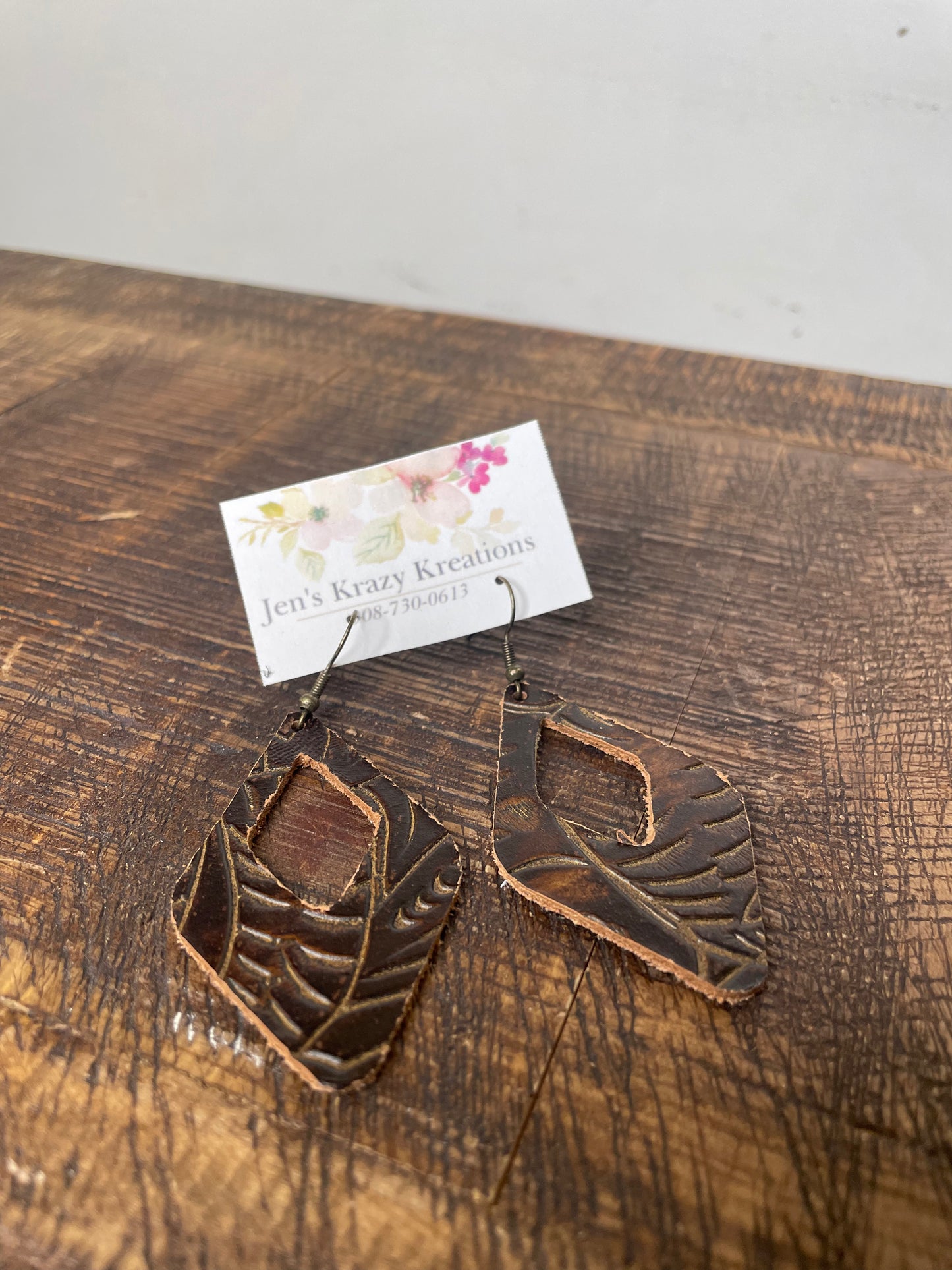 FAUX LEATHER GEOMETRIC EARRINGS