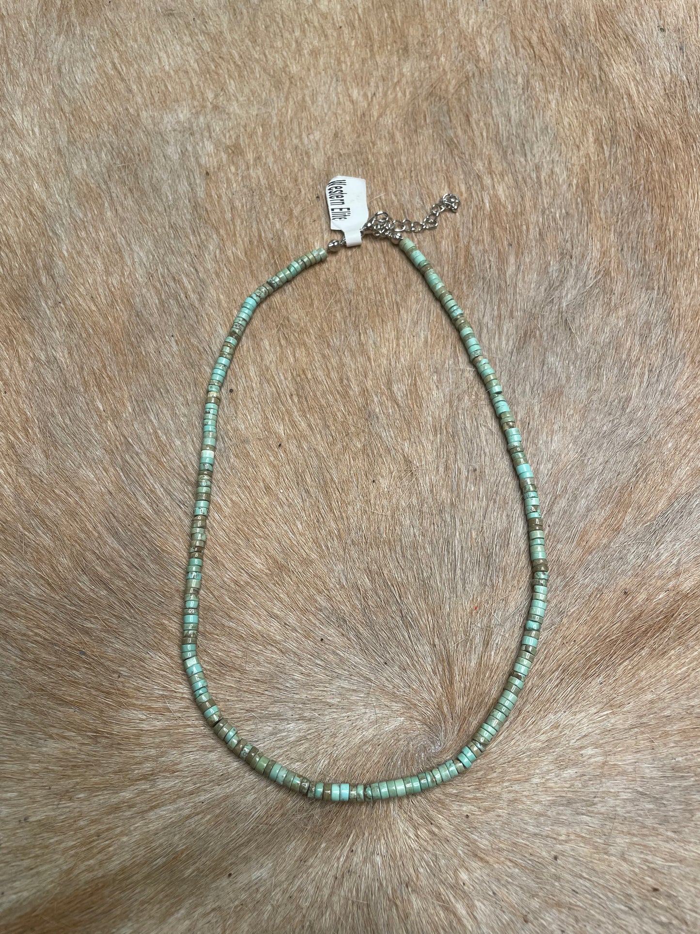 MARLBLED MINT BEAD NECKLACE