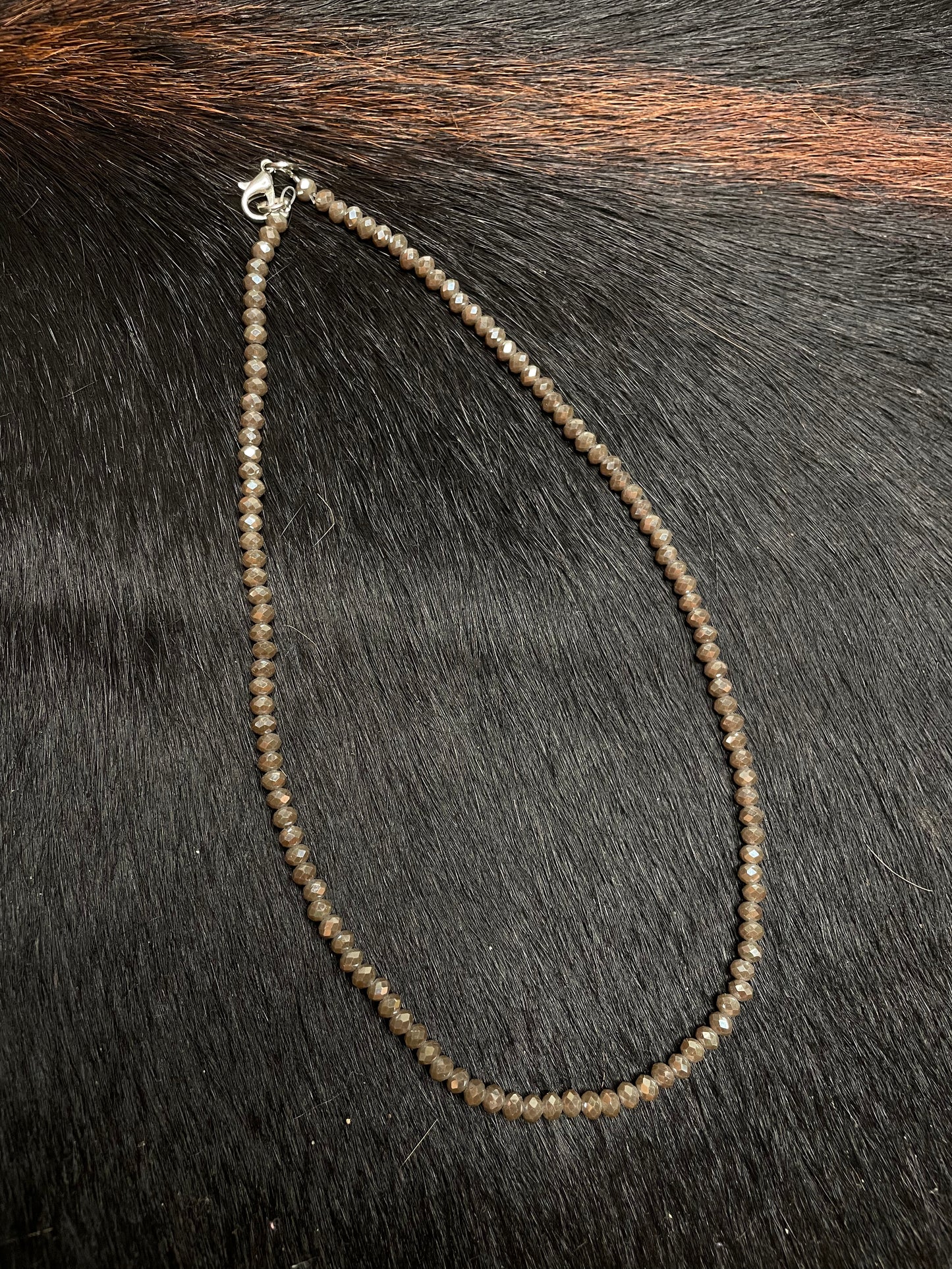 SPARKLY SILVER BEAD NECKLACE