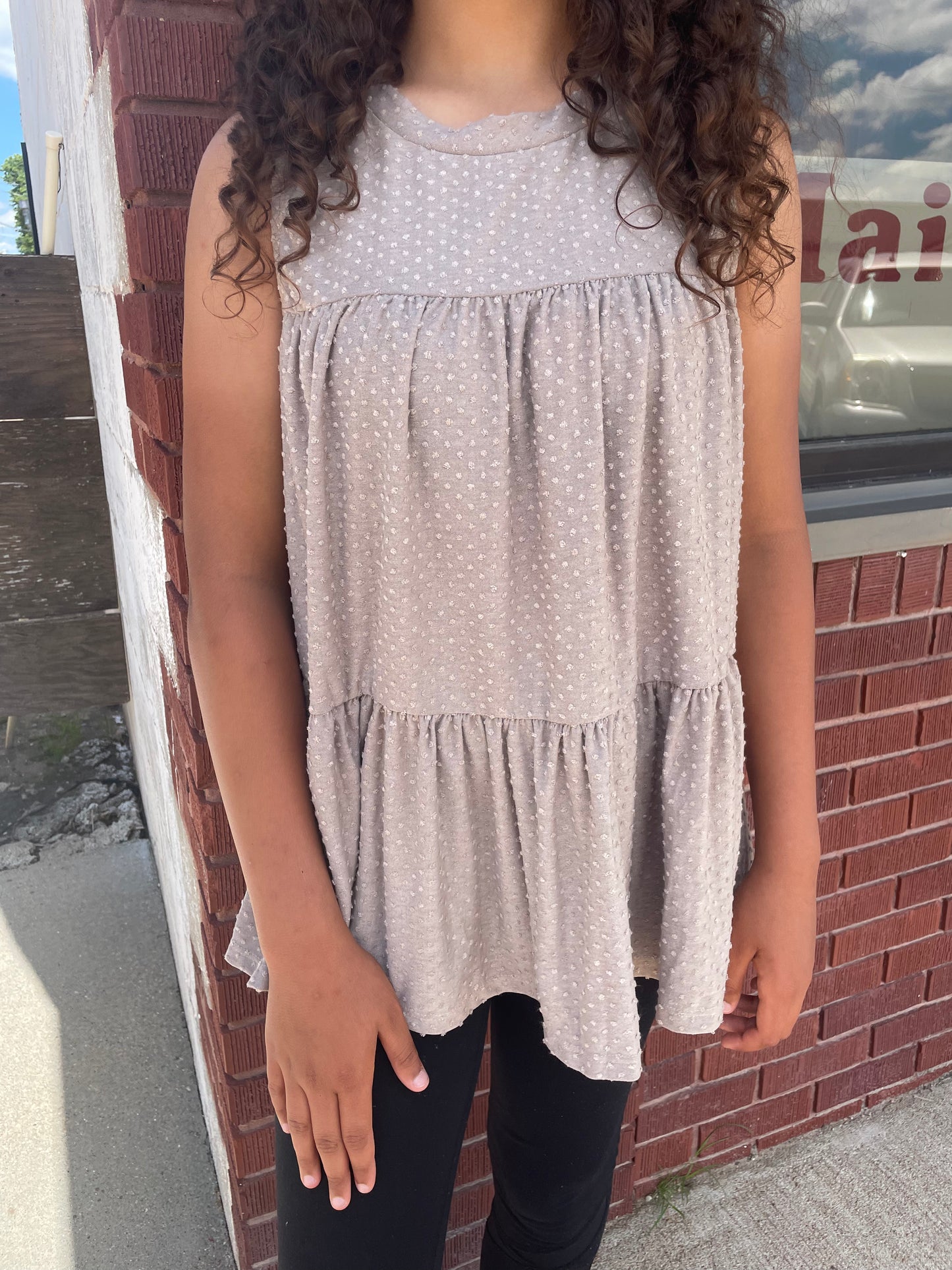WOMEN'S BROWN BABYDOLL TOP