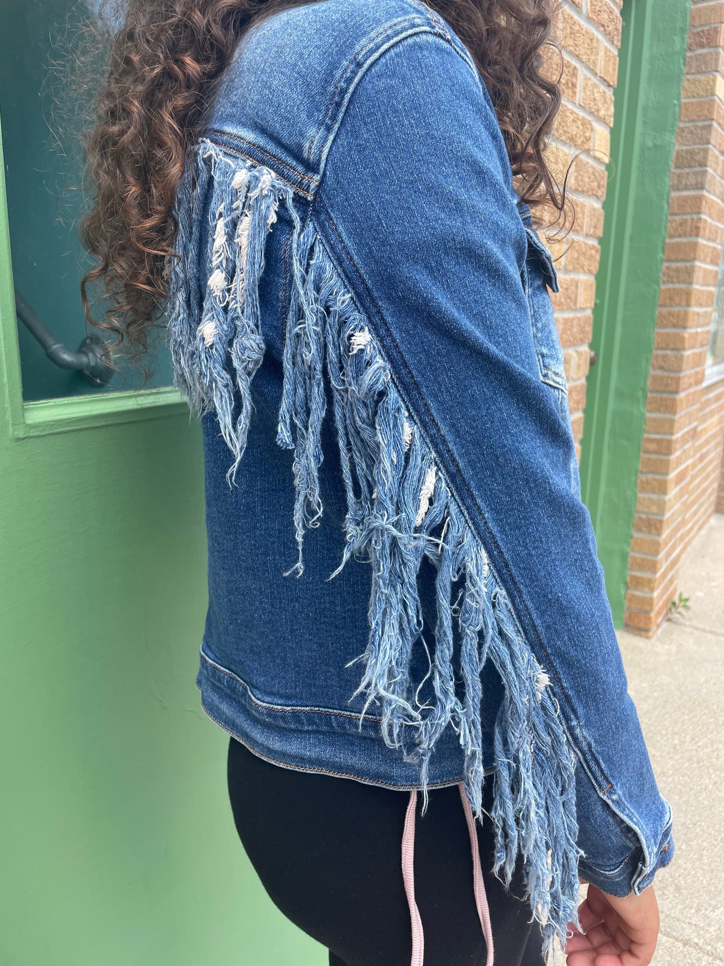 WOMENS DENIM FRINGE JACKET