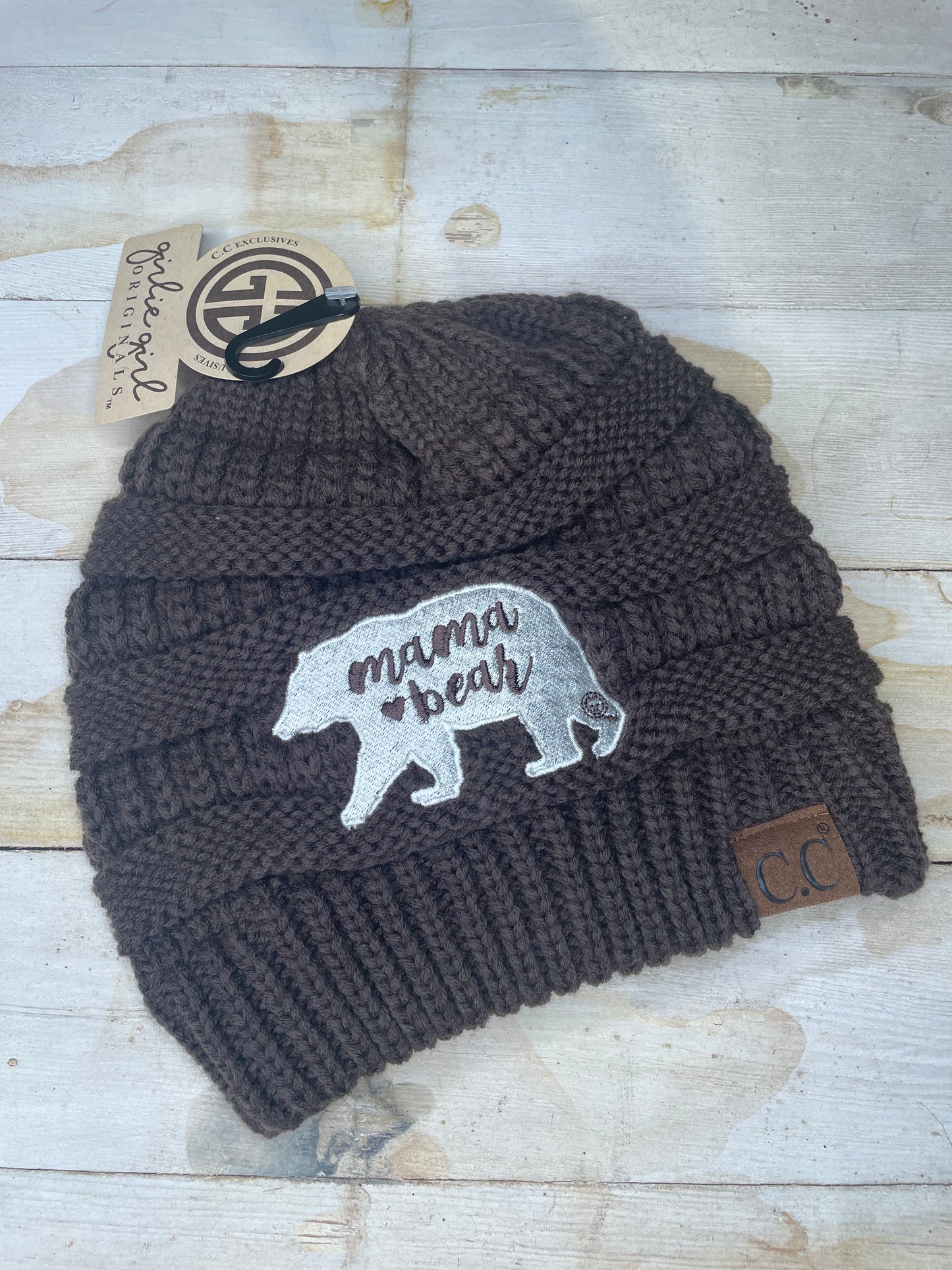 WOMEN'S BROWN MAMA BEAR BEANIE