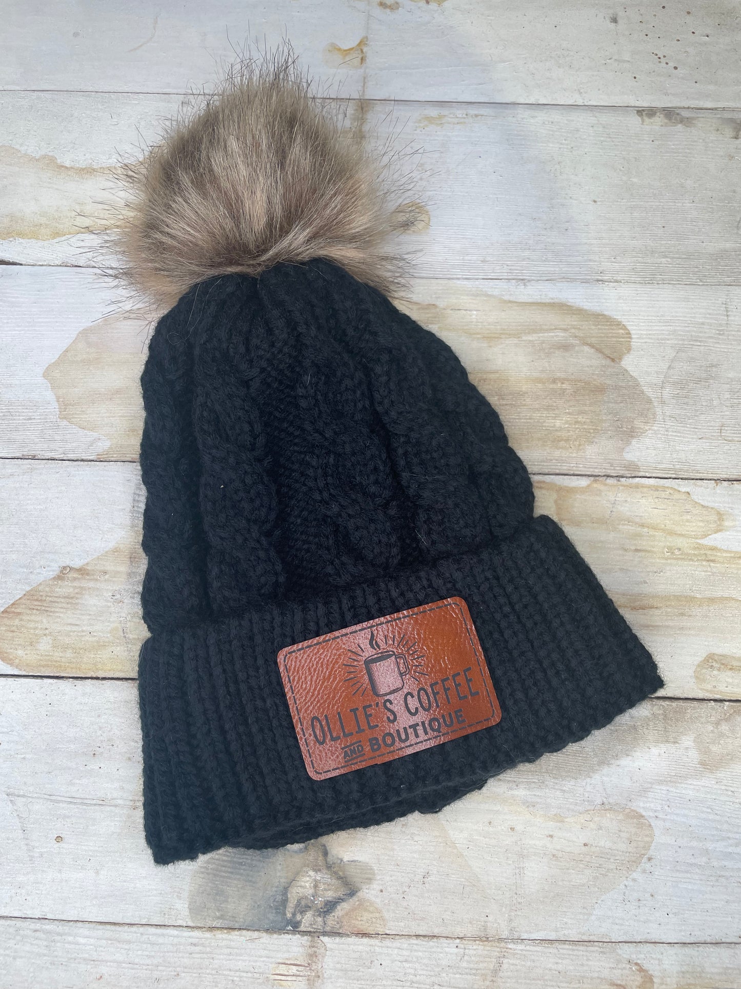UNISEX BLACK OLLIES POMPOM BEANIE