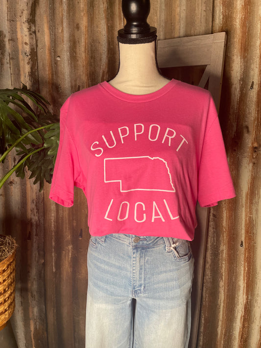 SHORT SLEEVE GRAPHIC PINK T-SHIRT