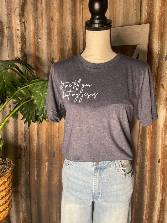 SHORT SLEEVE GRAPHIC HEATHER NAVY T-SHIRT