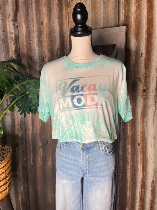 SHORT SLEEVE GRAPHIC BLEACHED MINT T-SHIRT