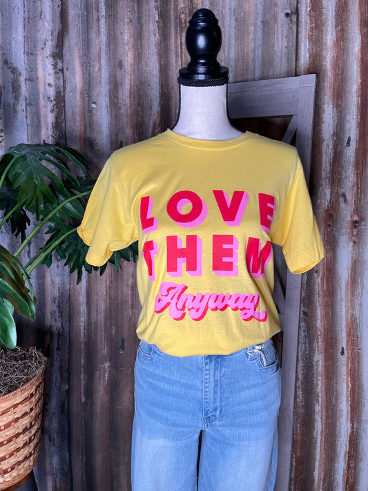 SHORT SLEEVE GRAPHIC BRIGHT YELLOW T-SHIRT