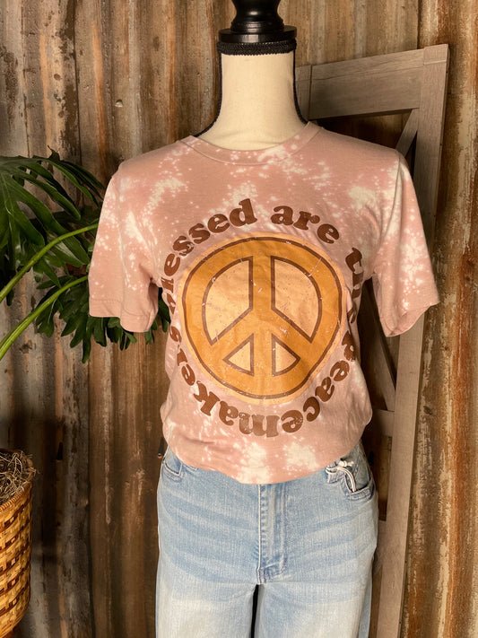 SHORT SLEEVE GRAPHIC BLEACHED MILK CHOCOLATE T-SHIRT