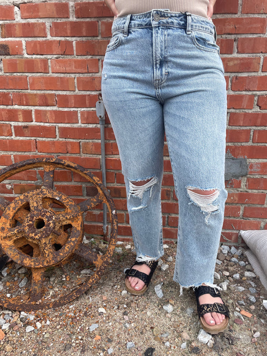 WOMENS DISTRESSED DENIM JEANS