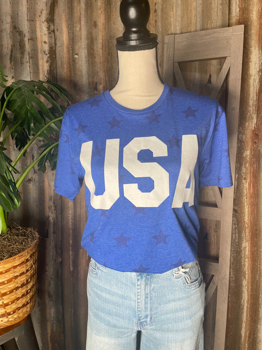 SHORT SLEEVE GRAPHIC BLUE STAR T-SHIRT
