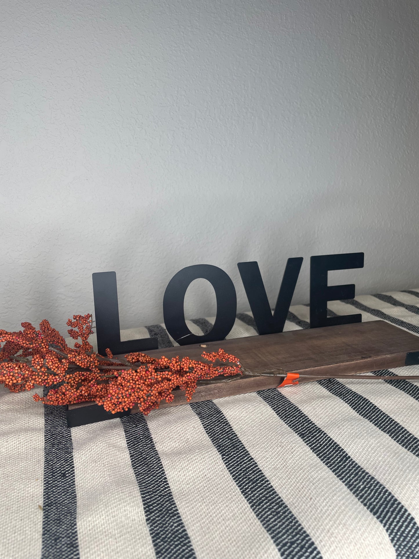 WOODEN AND METAL LOVE SIGN