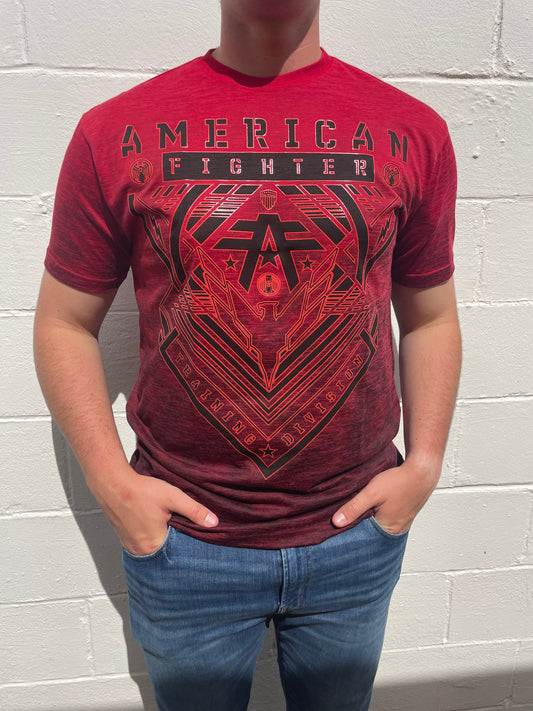 MEN'S RED GRAPHIC SHORT SLEEVE T-SHIRT