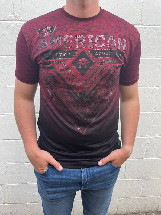 MEN'S MAROON GRAPHIC SHORT SLEEVE T-SHIRT