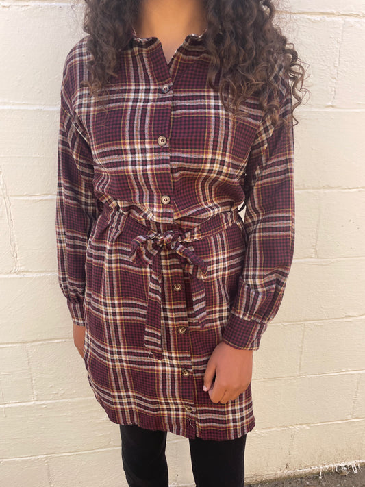 WOMENS FLANNEL SHIRT DRESS
