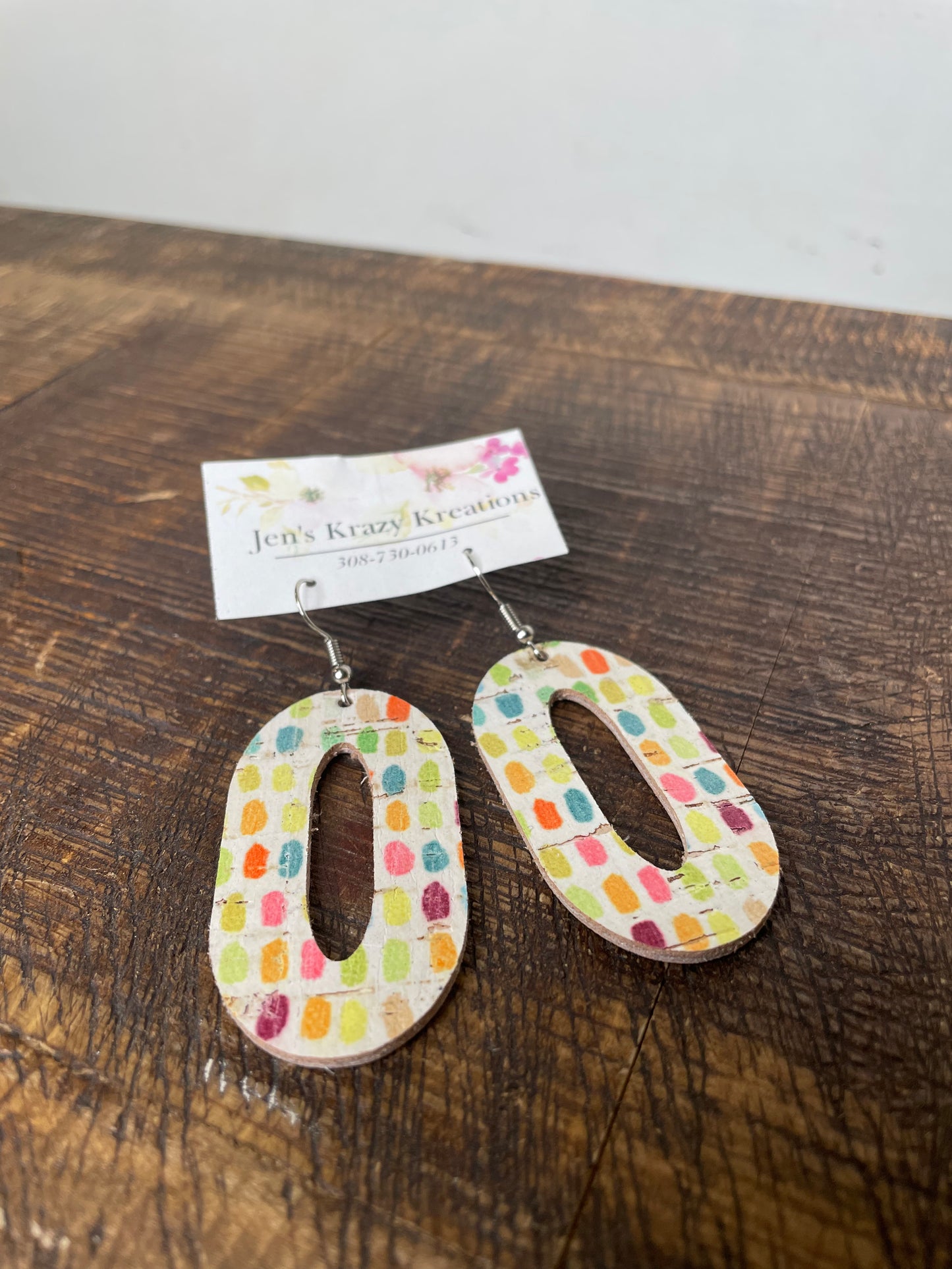 FAUX LEATHER PRINTED EARRINGS