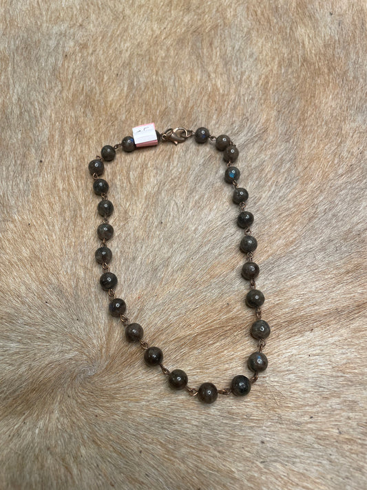 MARBLED BROWN PEARL NECKLACE