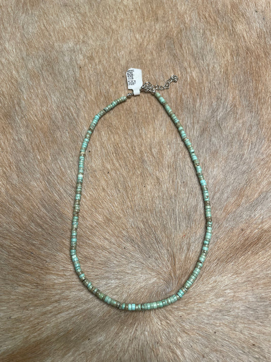 MARLBLED MINT BEAD NECKLACE