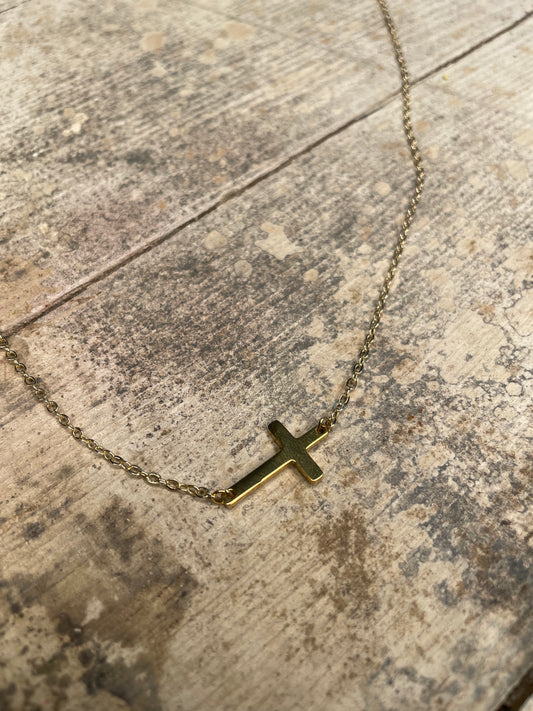 GOLD CROSS NECKLACE