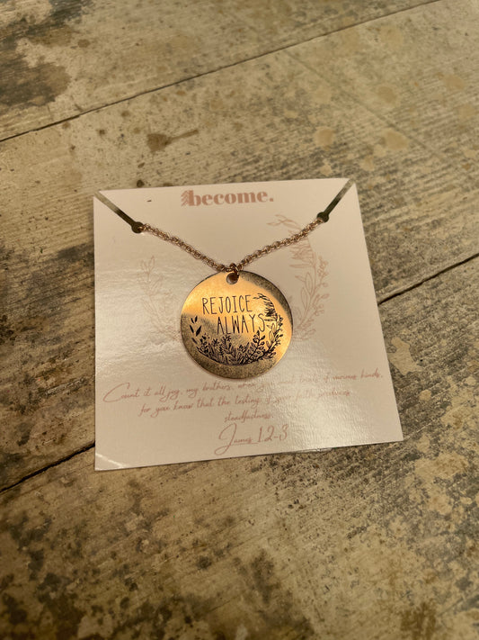 REJOICE ALWAYS PENDANT