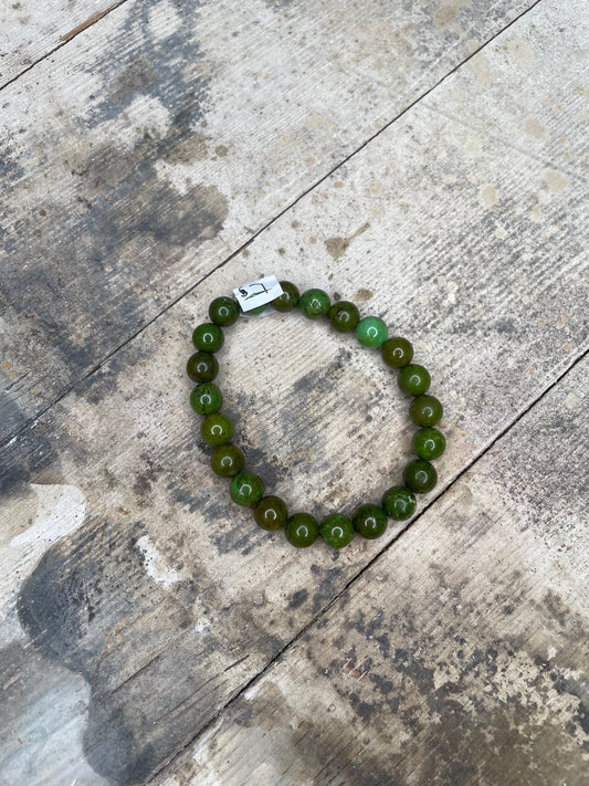 OLIVE GREEN BEADED BRACELET