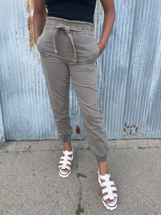 WOMENS KHAKI DENIM JEANS