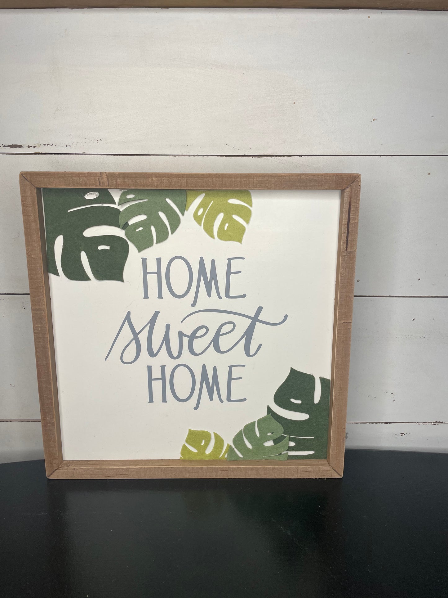 WOODEN INSET BOX SIGN HOME