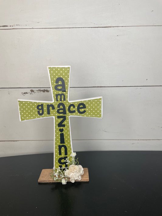 WOODEN CROSS AMAZING GRACE